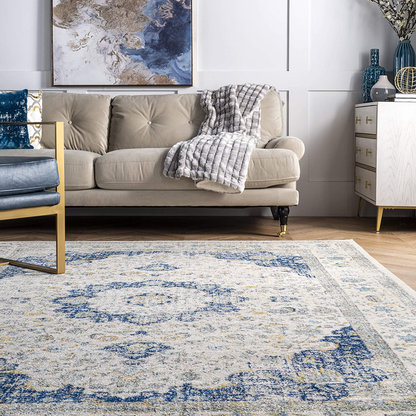 nuLOOM Paisley Verona Vintage Persian Area Rug, 3' x 5' Oval, Blue
