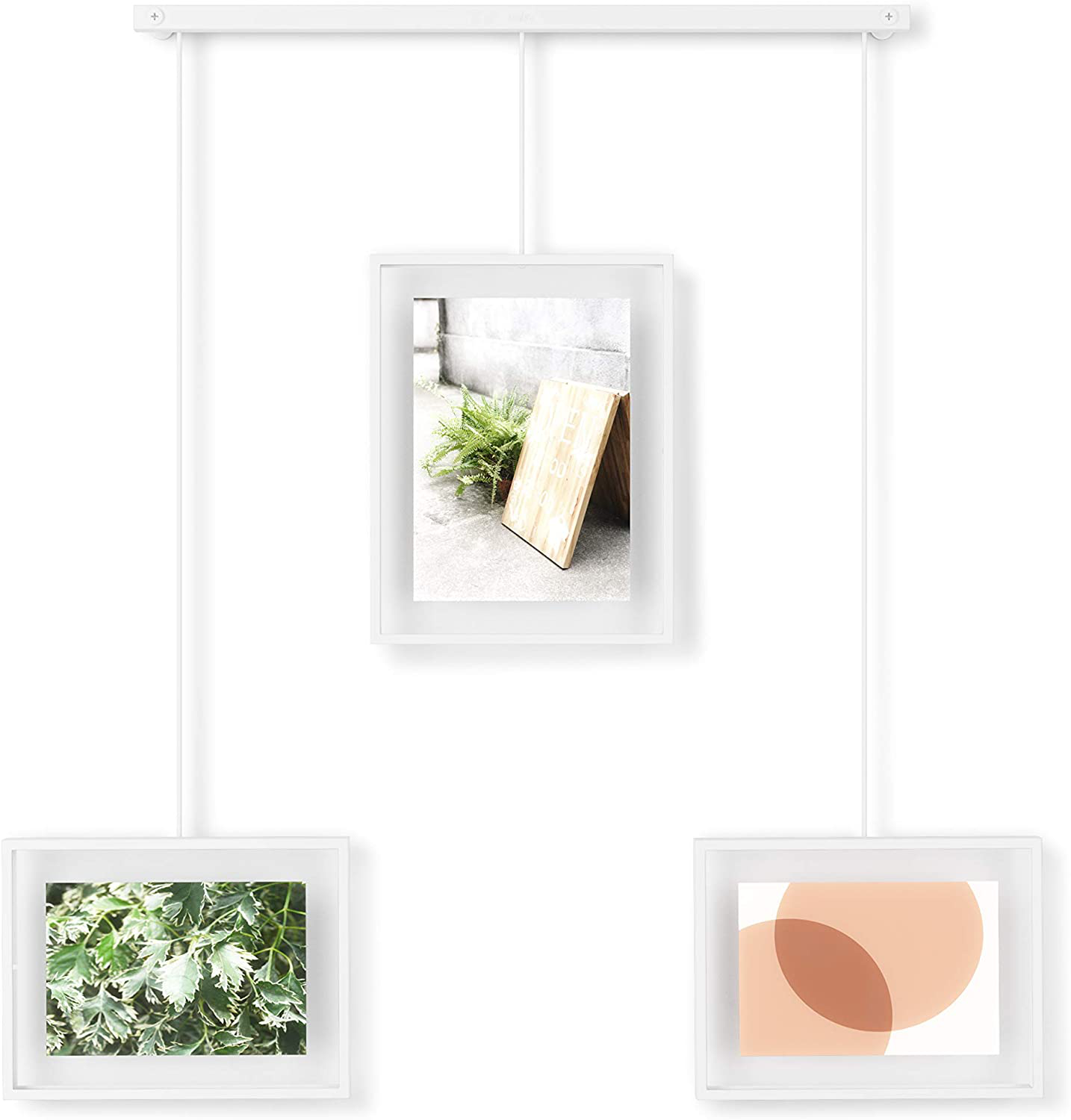 Umbra Exhibit Picture Frame Gallery Set Adjustable Collage Display for 5 Photos, Prints, Artwork & More (Holds Two 4 x 6 inch and Three 5 x 7 inch Images), 5 Opening, Black Legacy