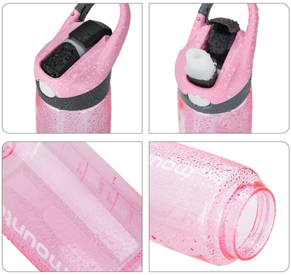 mountop Kids Water Bottle with Straw Lid and Handle, Easy Use for Girls and Boys for School, BPA-Free 14oz 400ml