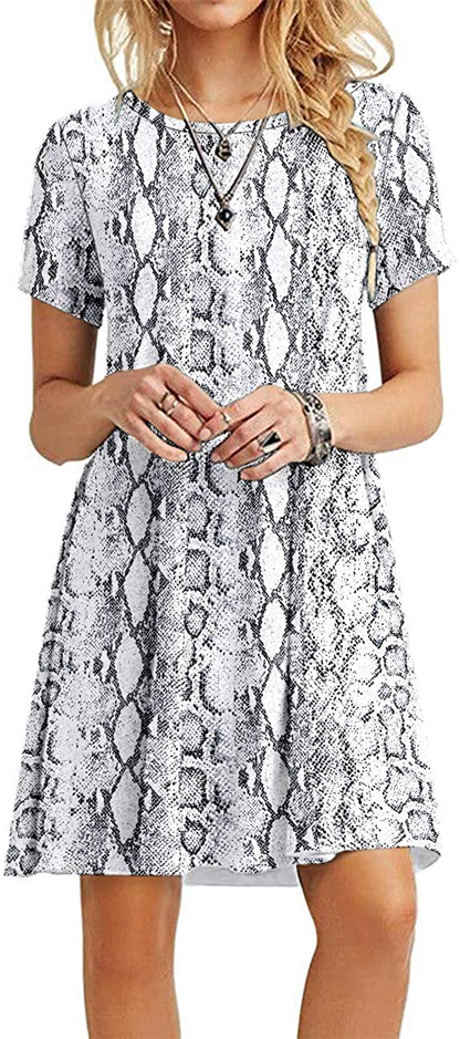 MOLERANI Women's Casual Plain Simple T-Shirt Loose Dress