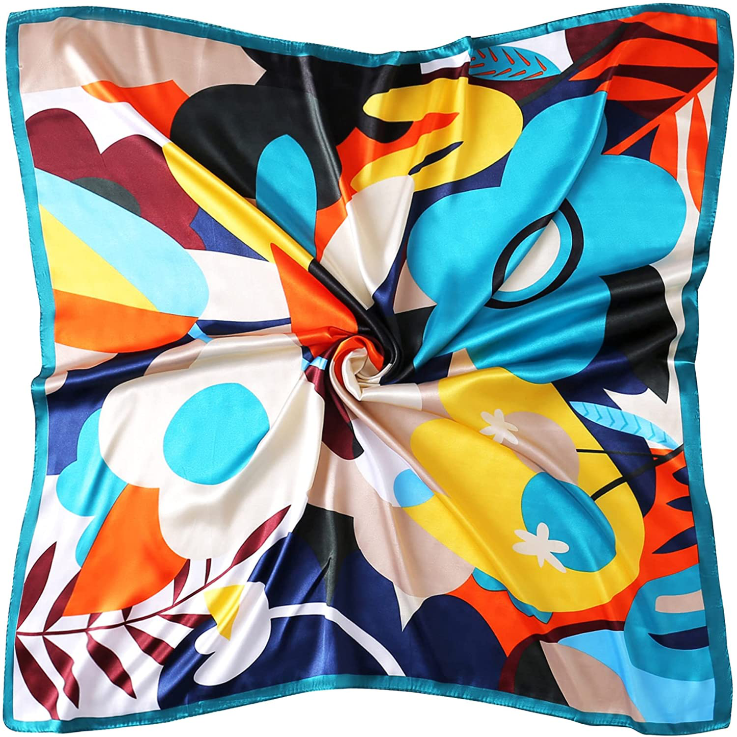35" Square Silk Like Head Scarf - Women's Fashion Silk Feeling Scarf