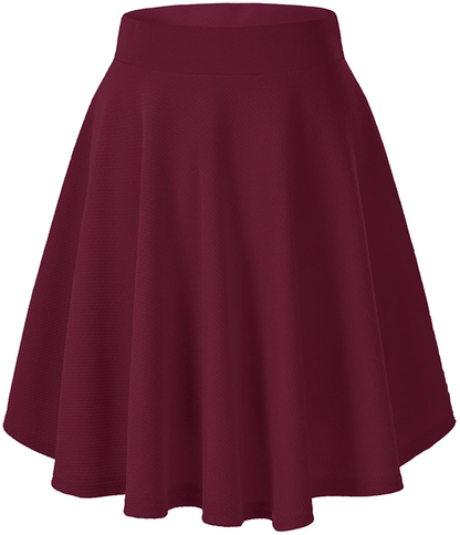 Urban CoCo Women's Basic Versatile Stretchy Flared Casual Mini Skater Skirt