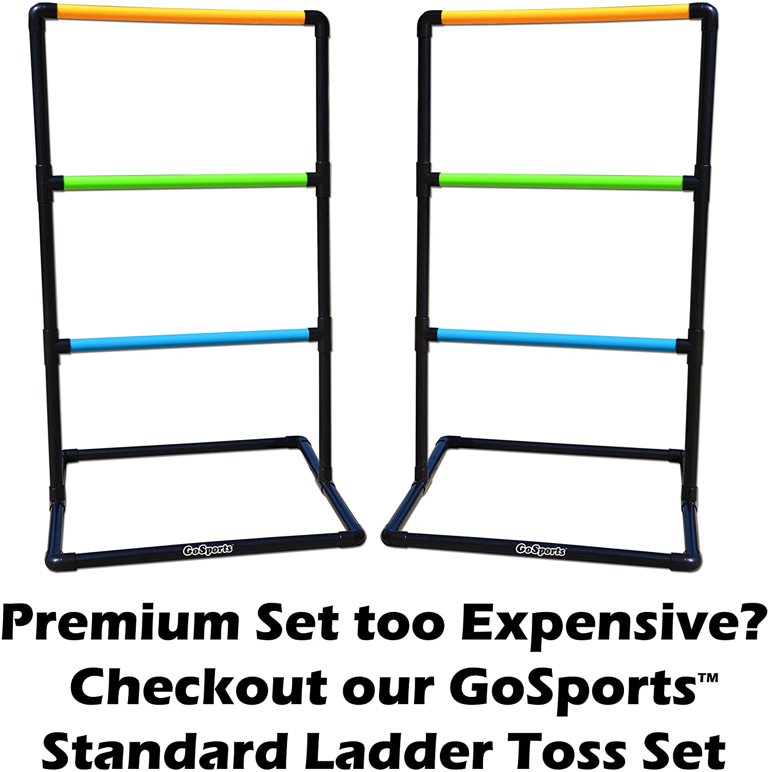 GoSports Premium Ladder Toss Outdoor Game Set with 6 Bolo Balls, Travel Carrying Case and Score Trackers - Choose Between Standard and Giant Size Sets