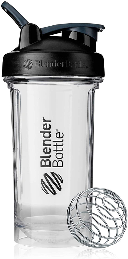 BlenderBottle Shaker Bottle Pro Series Perfect for Protein Shakes and Pre Workout, 24-Ounce, Black