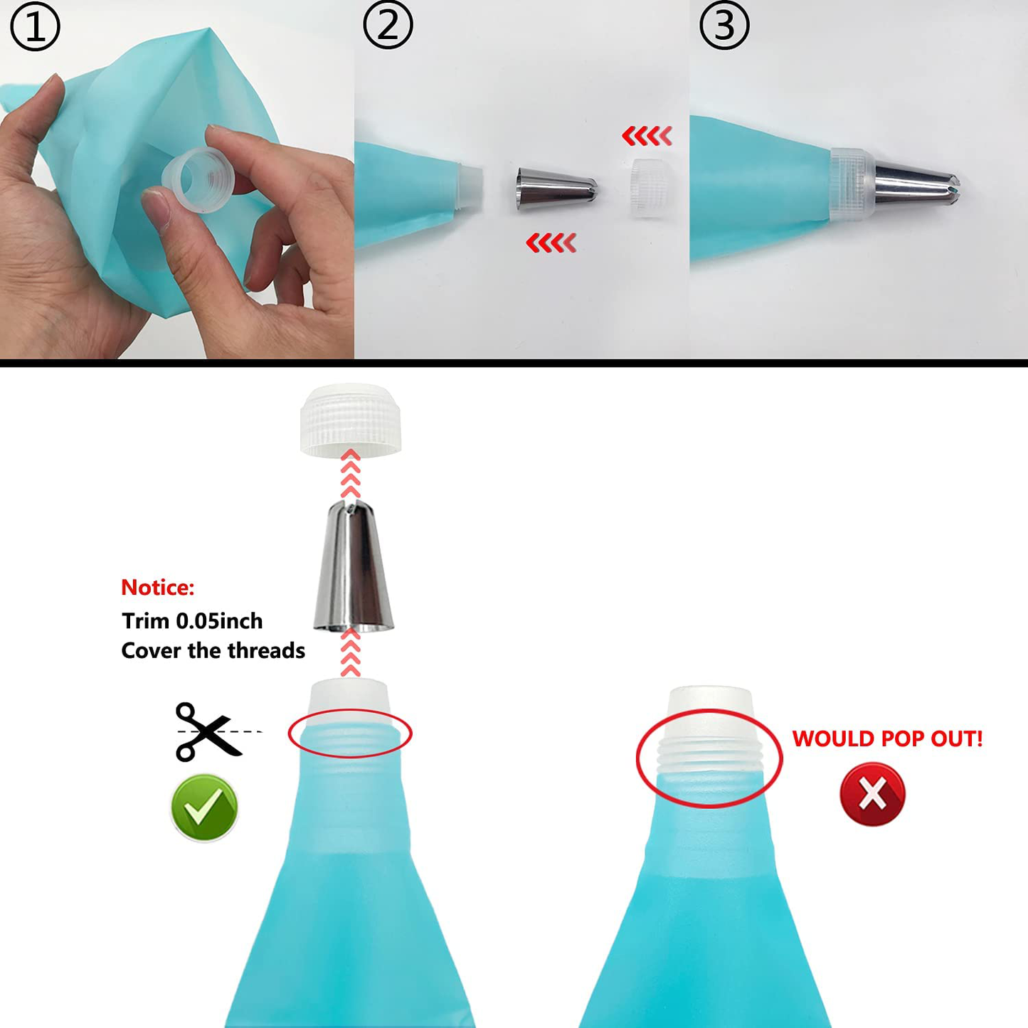 Piping Bags and Tips Set, Cake Decorating Supplies for Baking with Reusable Pastry Bags and Tips, Standard Converters, Silicone Rings, Cake Decorating Tools for Cookie Icing, Cake, Cupcake