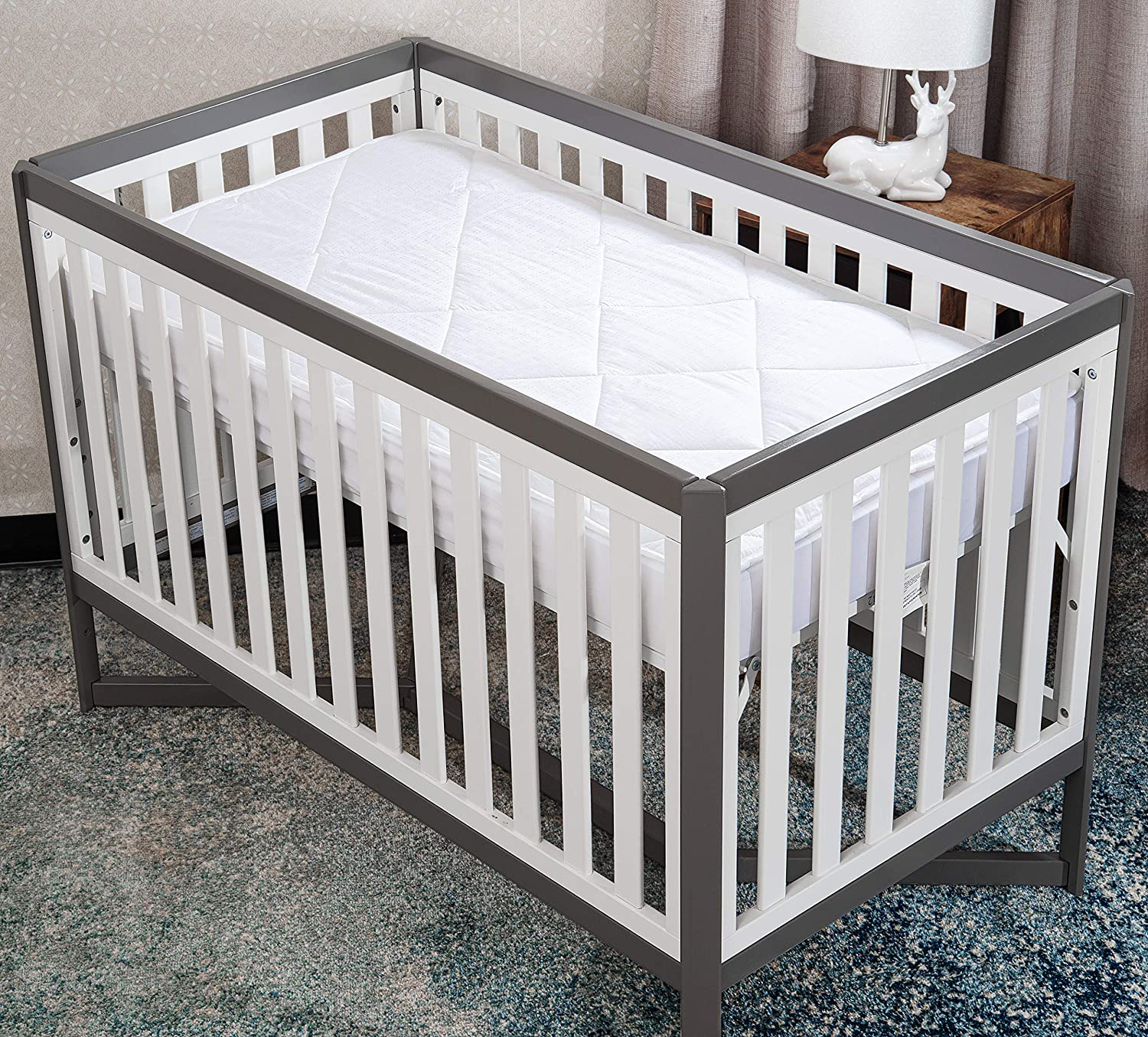 MAXI Fitted PortaCrib Down Alternative Mattress Pad - 100% Cotton, 300 Thread Count (Porta Crib)