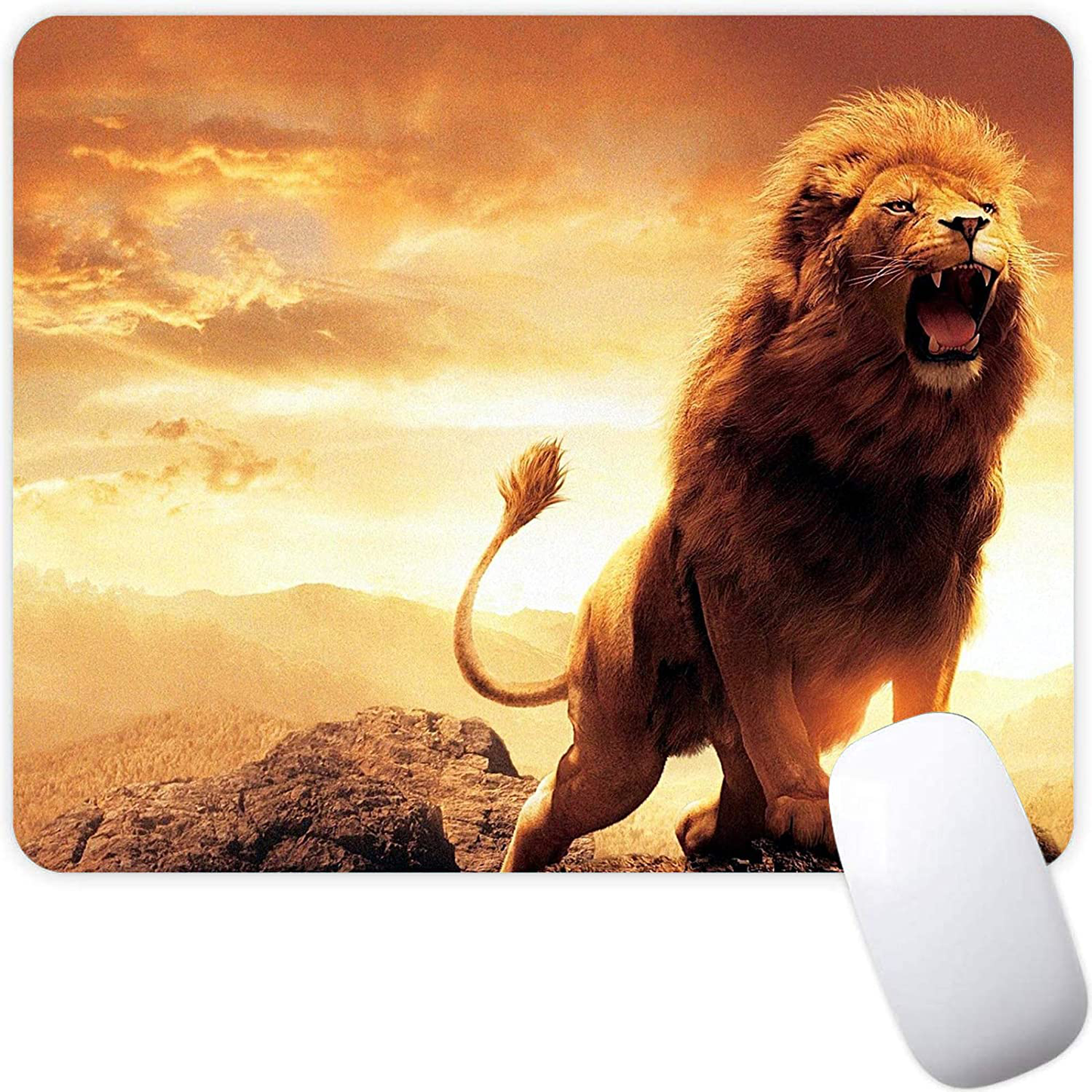 Mouse Pad,Red Moon Cloud Samurai Pattern Seamless Waterproof Gaming Anime Gift Mouse Pad Desk Accessories Non-Slip Rubber Mousepad for Laptop and Computer