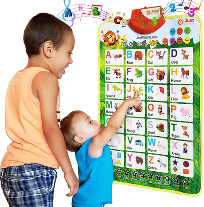 Just Smarty Interactive ABCs and 123s Learning Poster, Pink