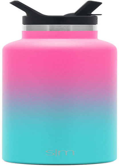 Simple Modern Insulated Water Bottle with Straw Lid Reusable Ascent Narrow Mouth Stainless Steel Thermos Flask, 24oz Straw Lid, Winter White