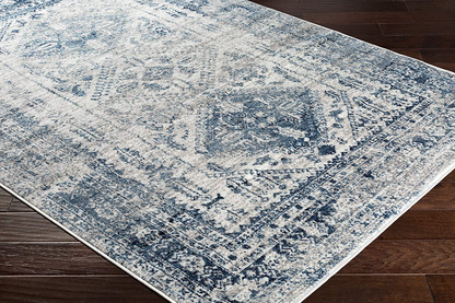 Artistic Weavers Desta Blue/White Area Rug, 5'3" Round