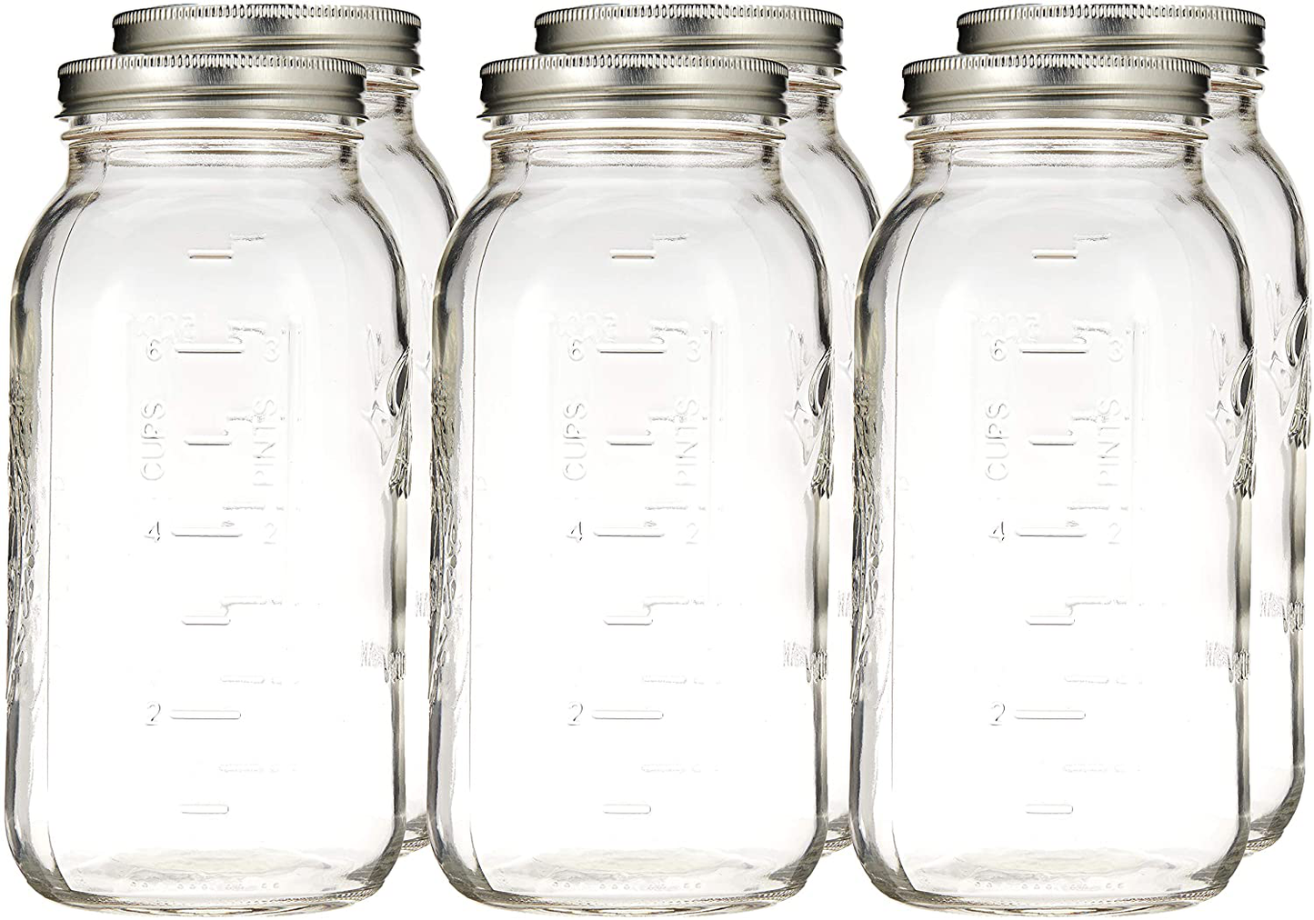 Ball Wide Mouth Half Gallon 64 Oz Jars with Lids and Bands, Set of 6