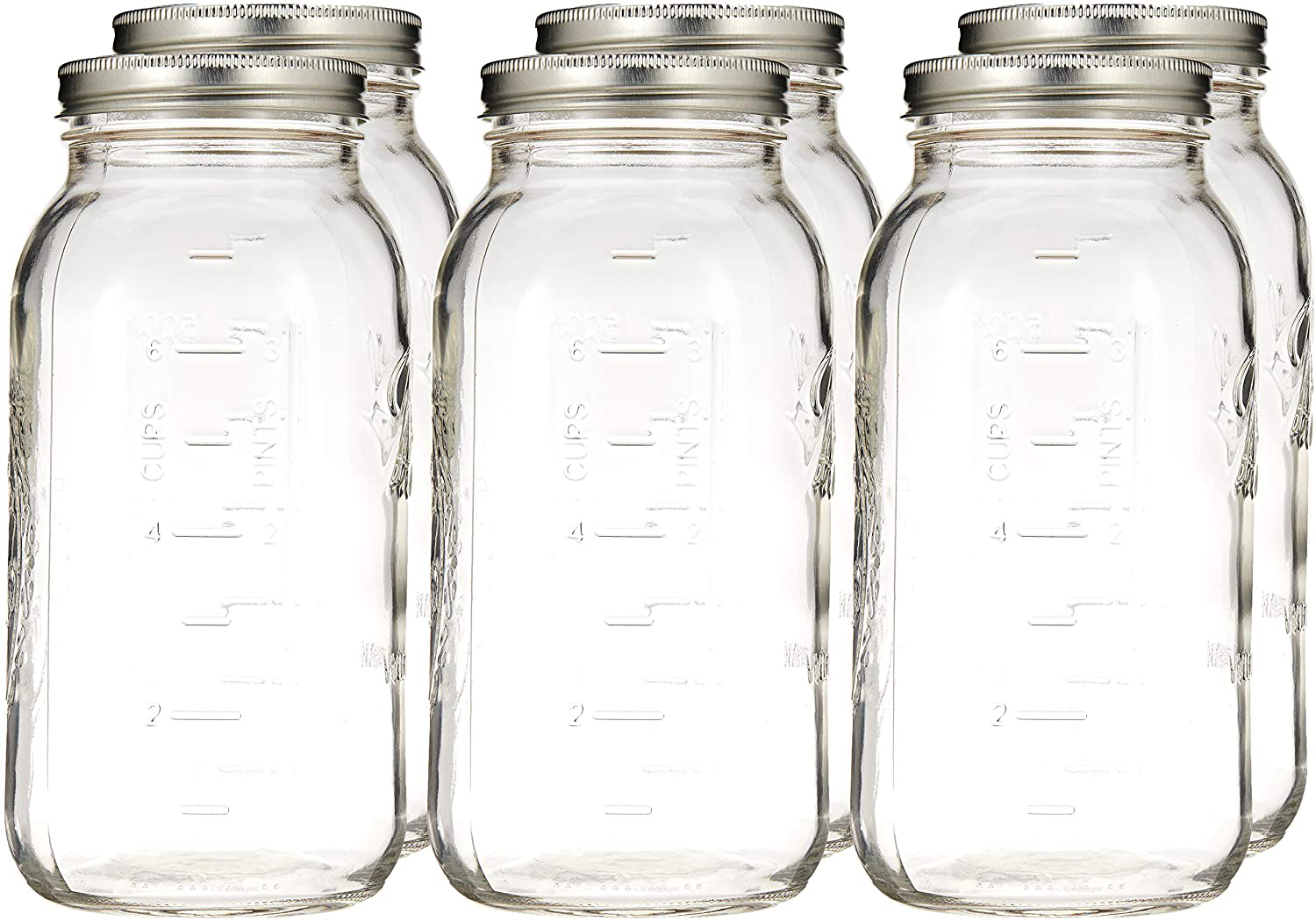 Ball Wide Mouth Half Gallon 64 Oz Jars with Lids and Bands, Set of 6