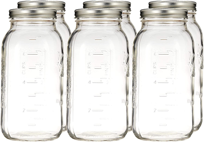 Ball Wide Mouth Half Gallon 64 Oz Jars with Lids and Bands, Set of 6