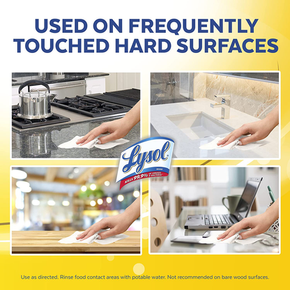 3 Pack Lysol Disinfectant Wipes, Multi-Surface Antibacterial Cleaning Wipes