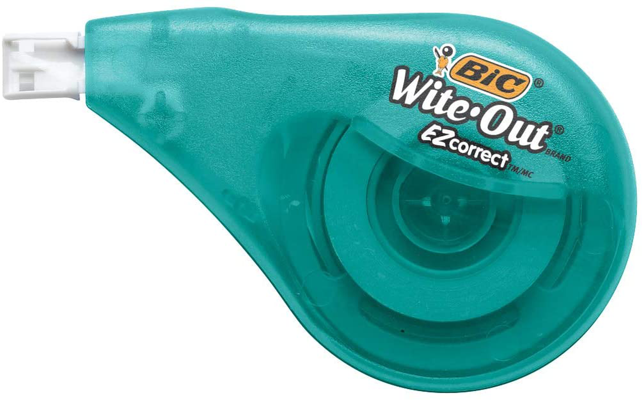 BIC Wite-Out Brand EZ Correct Correction Tape, White, Fast, Clean & Easy To Use, Tear-Resistant Tape, 4-Count