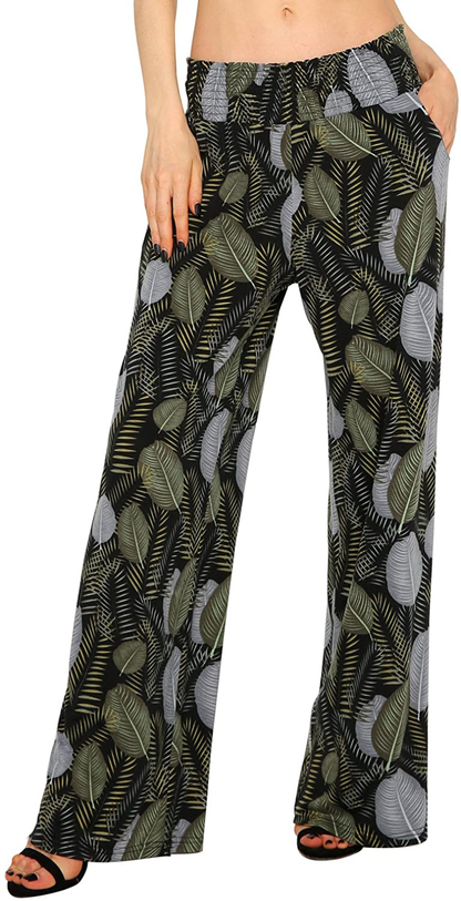 Urban CoCo Women's Boho Palazzo Pants Wide Leg Lounge Pants