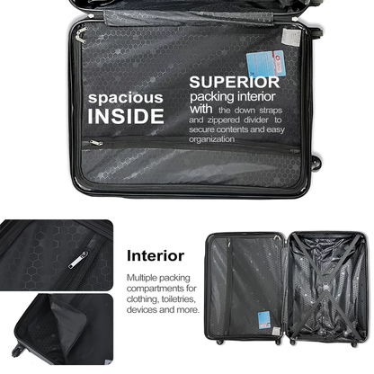 3 Piece Hardshell Luggage Set - Lightweight, TSA Locks,  and Spinner Wheels