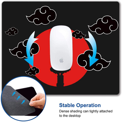 Mouse Pad,Red Moon Cloud Samurai Pattern Seamless Waterproof Gaming Anime Gift Mouse Pad Desk Accessories Non-Slip Rubber Mousepad for Laptop and Computer