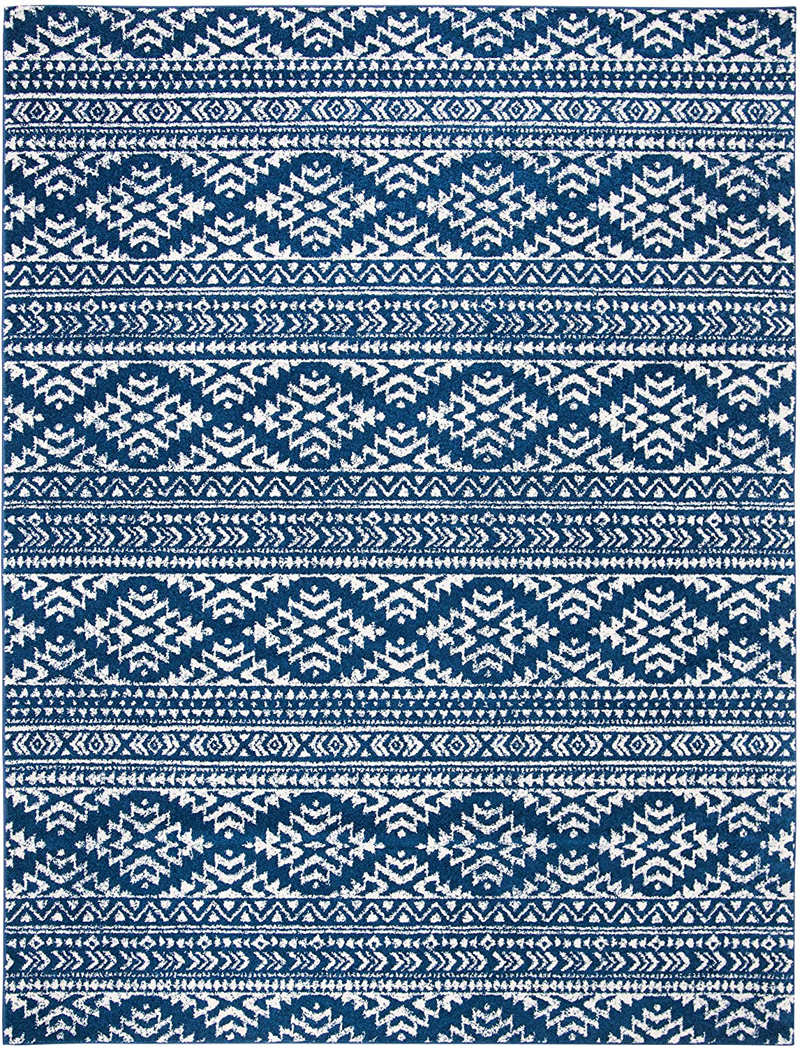 Safavieh Tulum Collection TUL272B Moroccan Boho Tribal Non-Shedding Stain Resistant Living Room Bedroom Runner, 2' x 21' , Ivory / Black