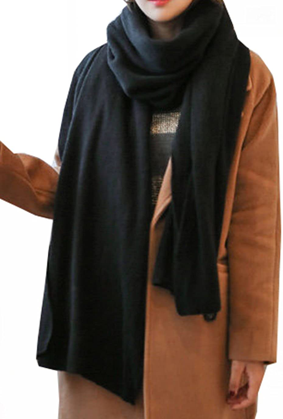 Wander Agio Womens Warm Winter Infinity Scarves Set Blanket Scarf Pure Color