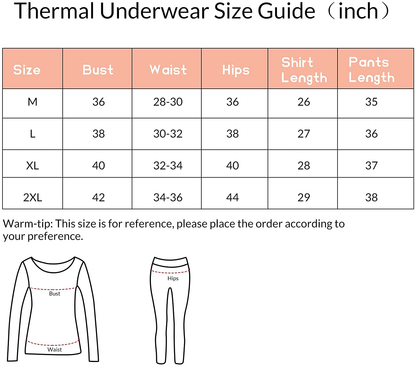 Womens Thermal Underwear Set Long Johns Winter Clothes Base Layer Cuddle Duds Top and Bottom Thermals Sets