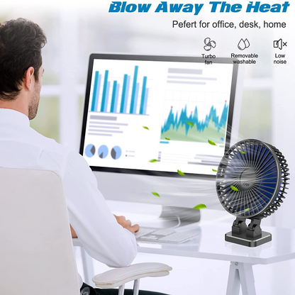 3 Speed 5 inch USB Fan for Desk - Rotating & Quiet