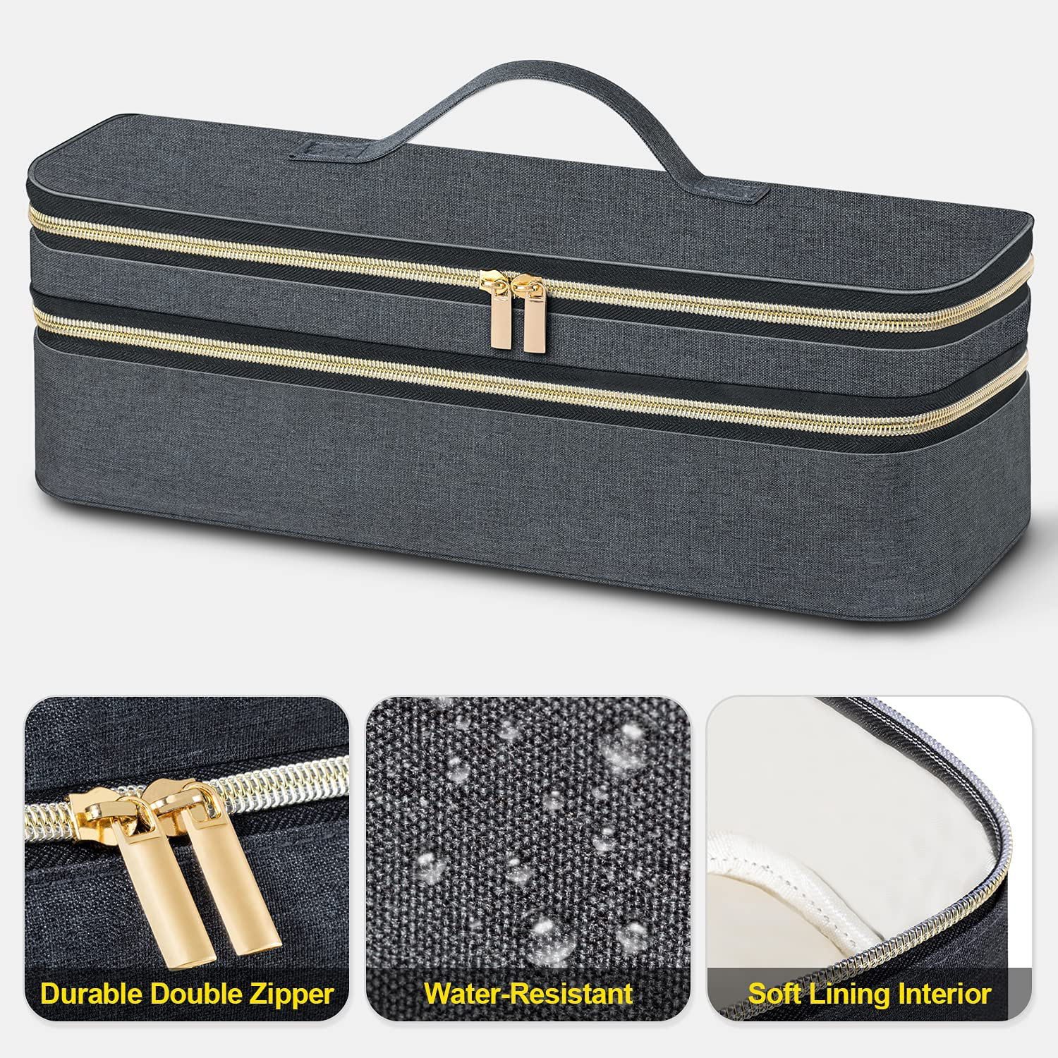 Travel Case for Revlon One Step Hair Dryer & Styler Volumizer, Blow Dryer Brush, Double-Layer Travel Storage Carrying Bag Compatible with Hot Tools Hot Air Brush & Styling Tools Accessories(Case Only)