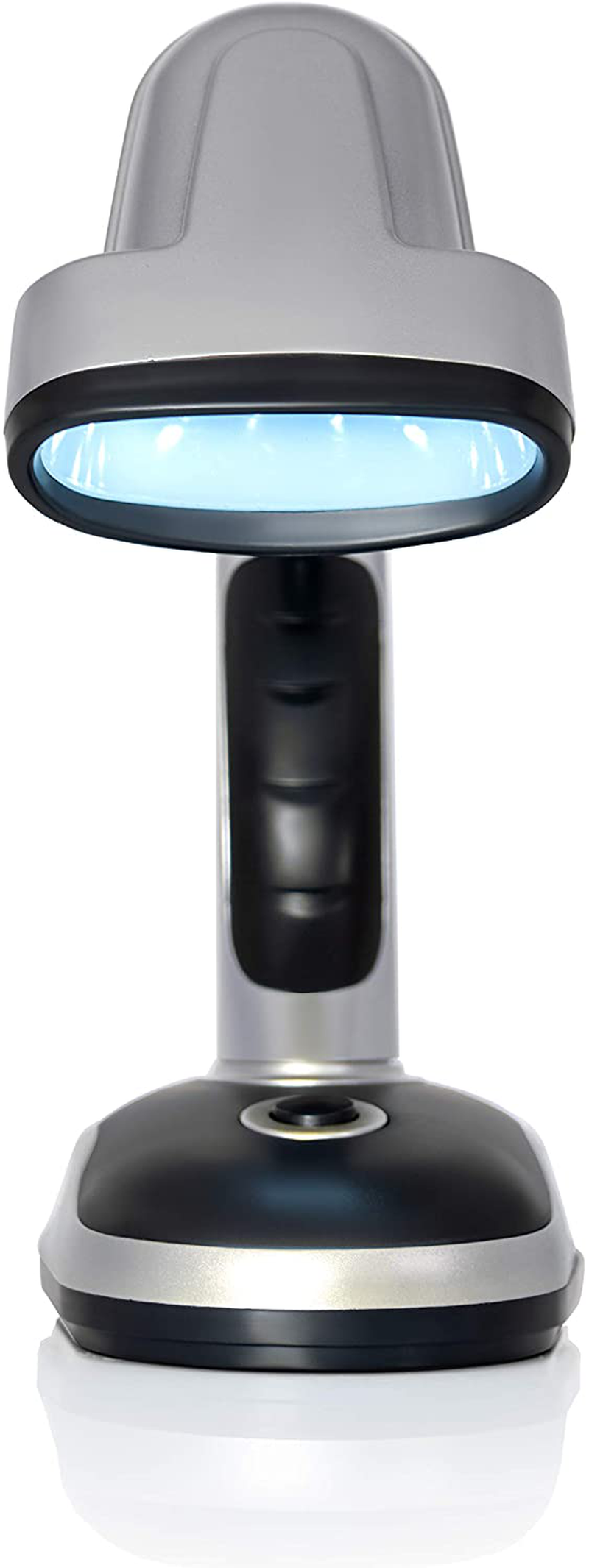 Mitaki-Japan ELDSKLT Lights 12-Bulb Led Desk Lamp, 7-7/8" x 3" x 4-1/4", Silver/Black