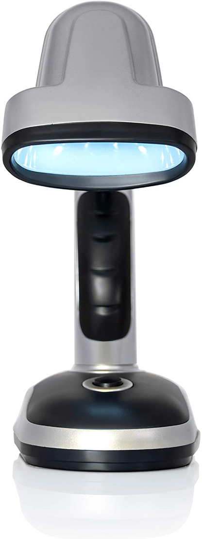 Mitaki-Japan ELDSKLT Lights 12-Bulb Led Desk Lamp, 7-7/8" x 3" x 4-1/4", Silver/Black