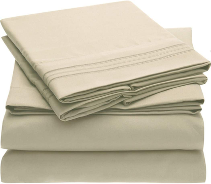 Mellanni Bed Sheet Set - Brushed Microfiber 1800 Bedding - Wrinkle, Fade, Stain Resistant - 3 Piece (Twin, Baby Blue)