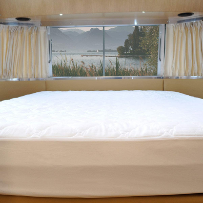 AB Lifestyles RV 72x80 Camper King Quilted Mattress Pad Cover. Fitted Sheet Style. for RV, Camper. Made in The USA