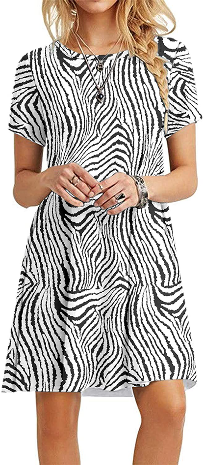 MOLERANI Women's Casual Plain Simple T-Shirt Loose Dress