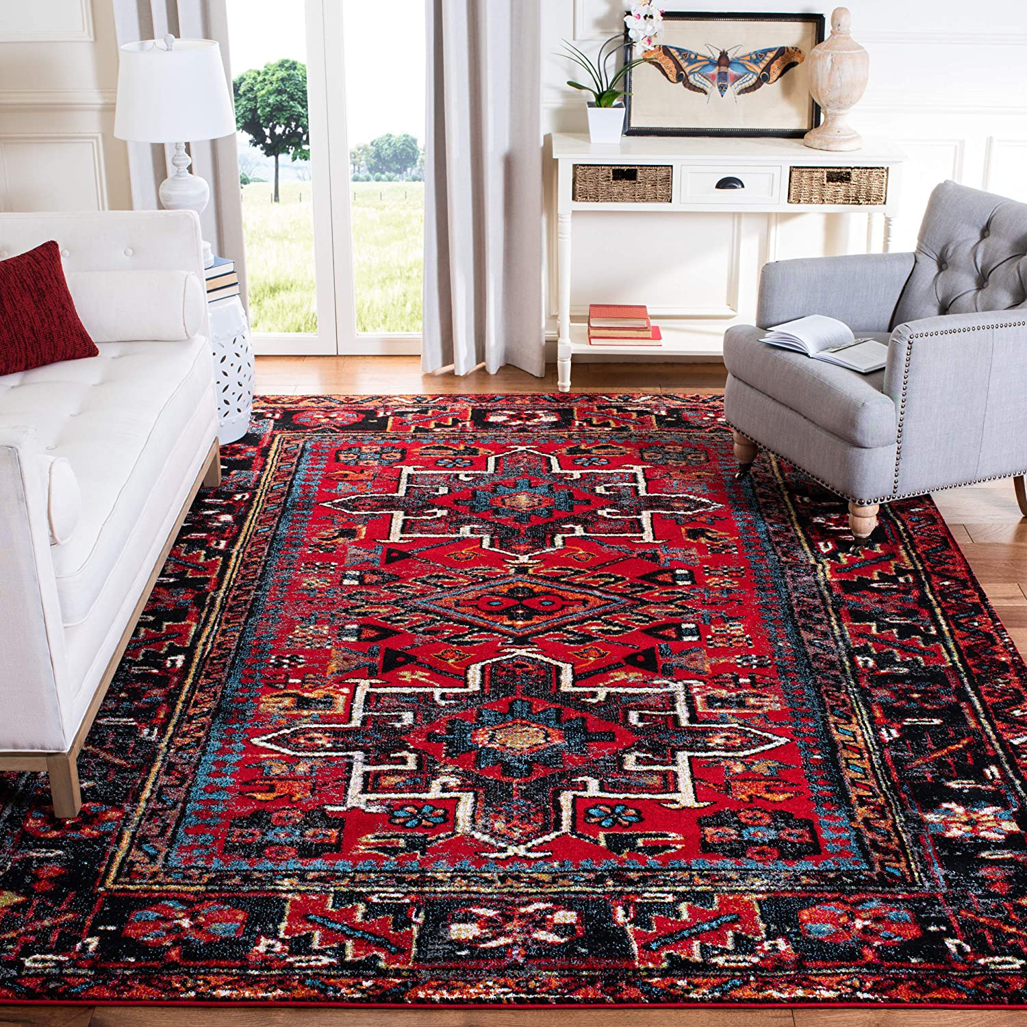 Safavieh Vintage Hamadan Collection VTH211A Oriental Traditional Persian Non-Shedding Stain Resistant Living Room Bedroom Runner, 2'3" x 12' , Red / Multi