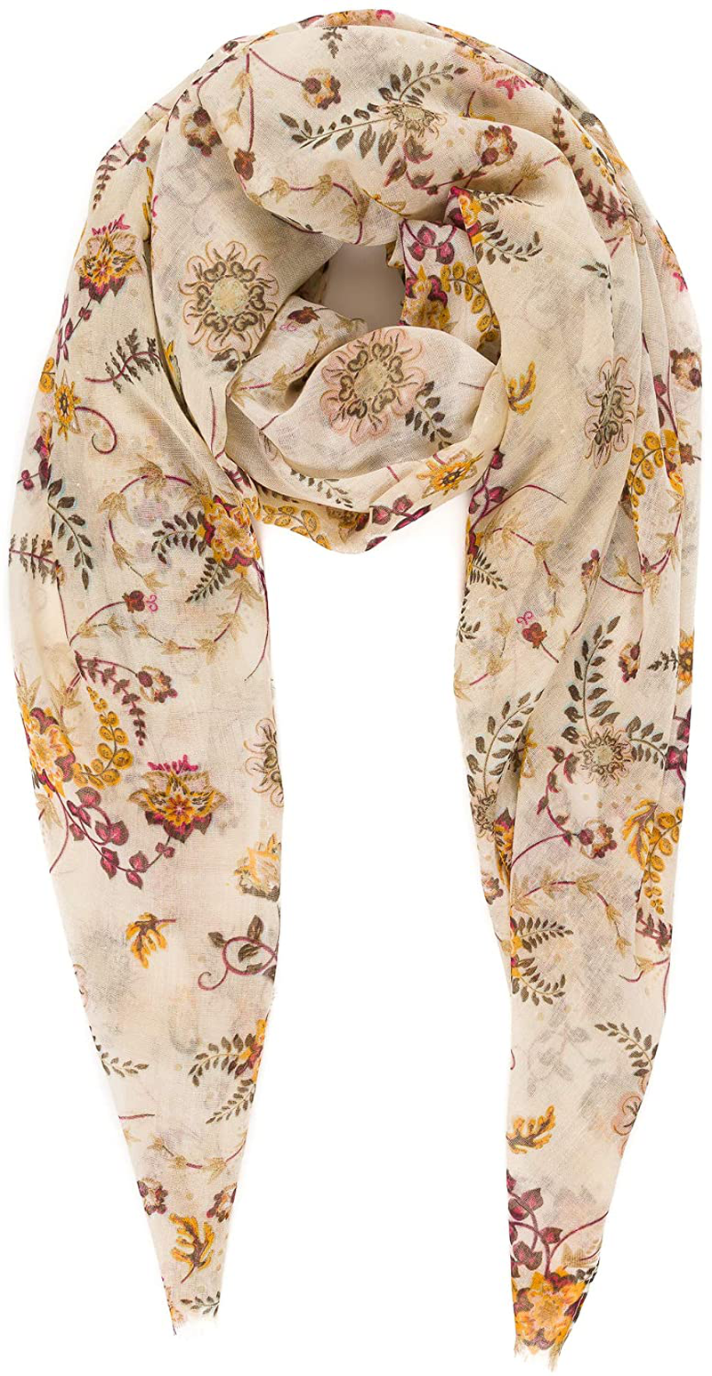 Scarf for Women Lightweight Floral Flower Scarves for Fall Winter Shawl Wrap