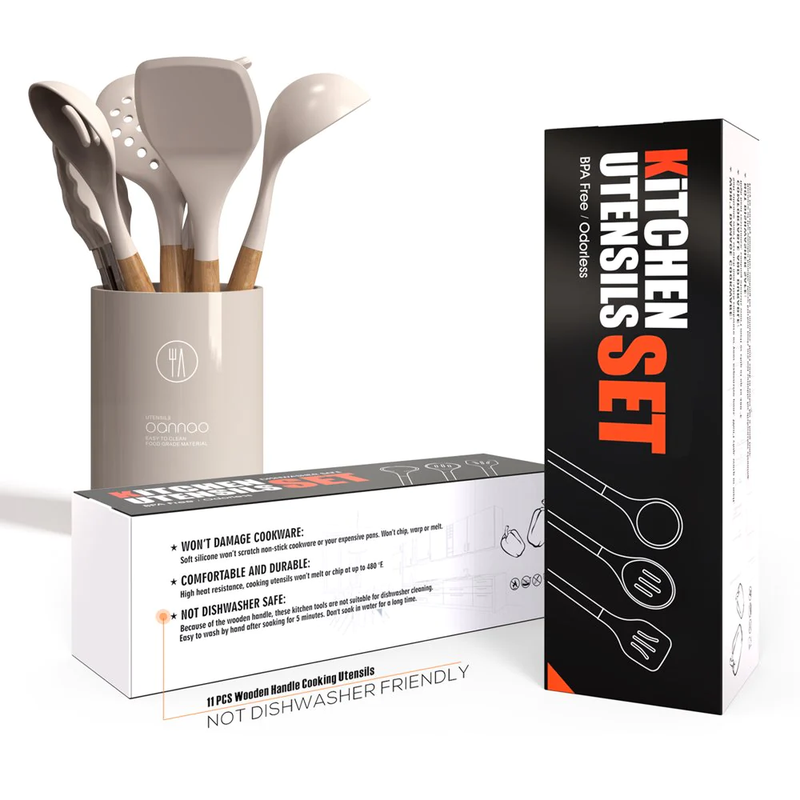14 Piece Silicone Cooking Utensils Kitchen Utensil Set