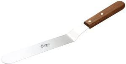Ateco 1385 Offset Spatula with 4.5-Inch Stainless Steel Blade, Wood Handle, 4.5 Inch, natural