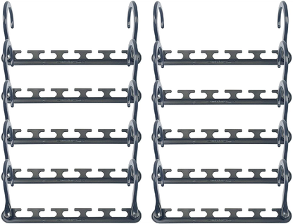 Wonder Hanger Max New & Improved, Pack of 10 – Triples Closet Space for Easy, Effortless, Wrinkle-Free Clothes, Comes Fully Assembled, Grey