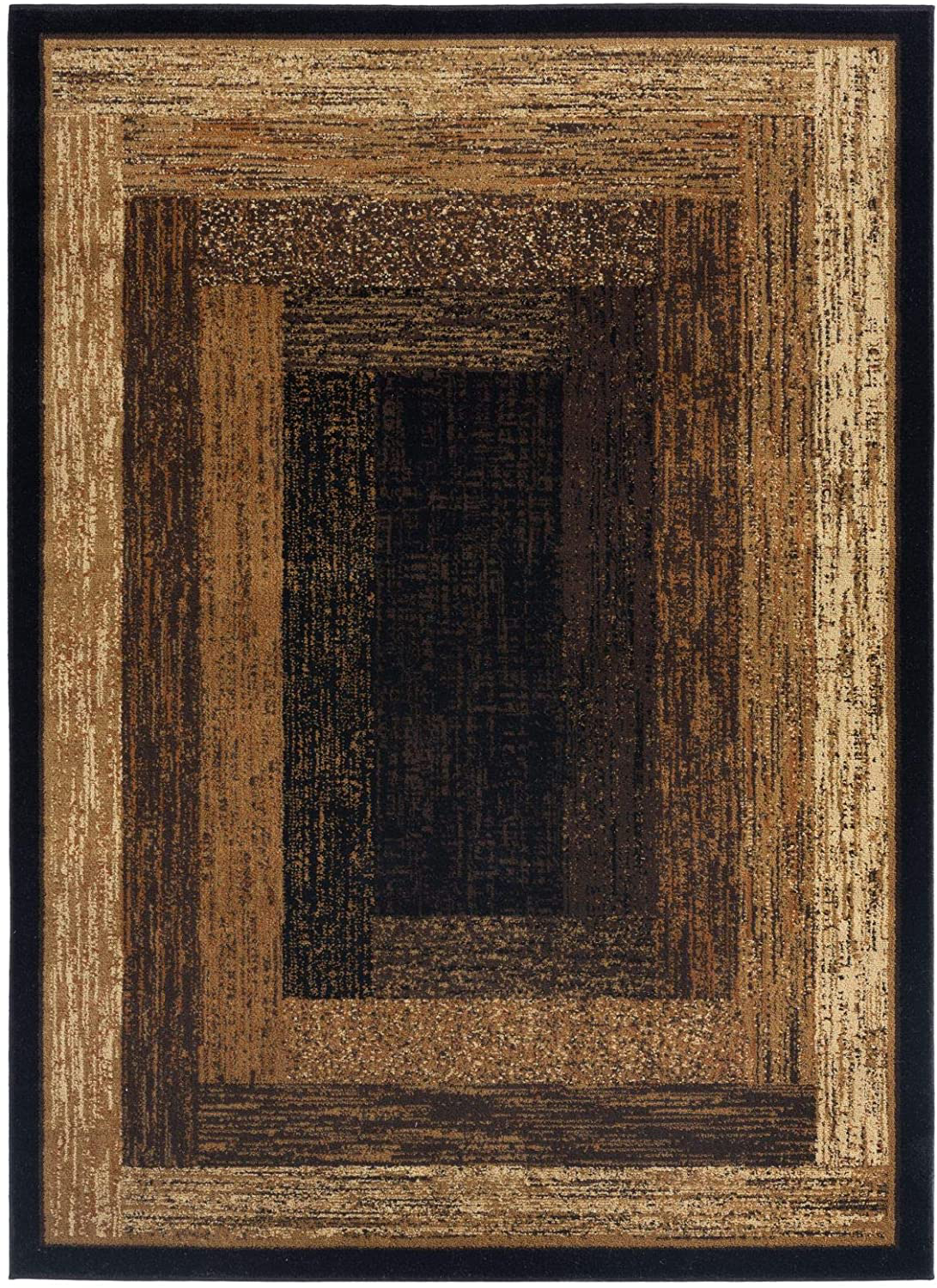 Home Dynamix Vega Modern Area Rug, Geometric Black/Brown/Red ,43"x62"