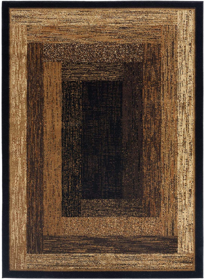 Home Dynamix Vega Modern Area Rug, Geometric Black/Brown/Red ,43"x62"