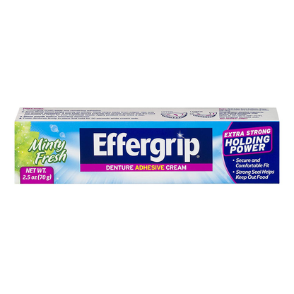 Effergrip Denture Adhesive Cream, Extra Strong Holding Power, 1.5 oz