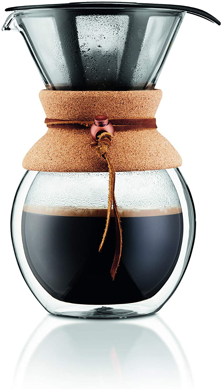 BODUM Pour Over Coffee Maker Grip, 8 Cup, 34 Ounce, Double Wall Cork