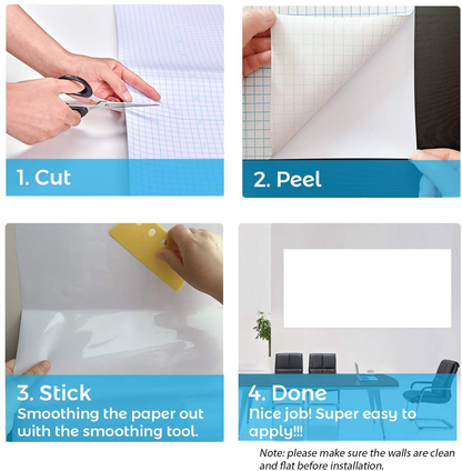 Dry Erase Board Sticker for Wall Whiteboard Sticker Peel and Stick Office Board Stick on Whiteboard Self Stick Removable Wallpaper Homeworking Office Home Fridge 17.5x78.7 Inches (45x200cm)