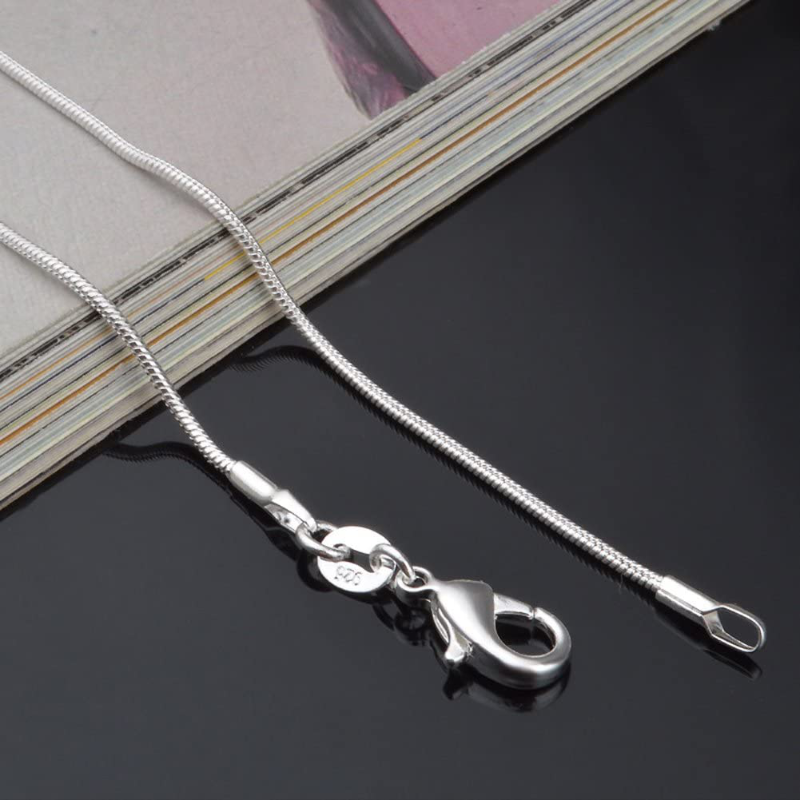 5 Piece Unisex 925 Sterling Silver Snake Chain Necklace