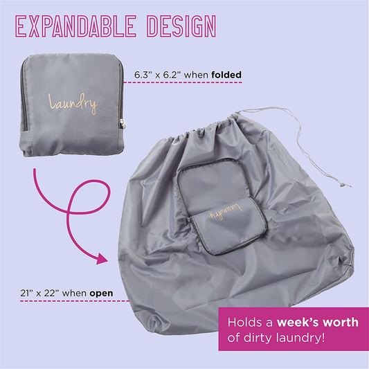 Miamica Laundry Bag, Assorted Styles, Grey/Gold, One Size