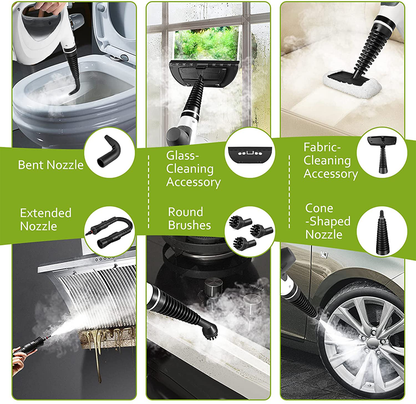 Handheld Steam Cleaner, Pressurized Steam Cleaner with 11 Piece Accessory Set for Home Use, Multi-Surface All Natural Steamer for Cleaning Carpet