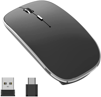 Halpilt Wireless Mouse Rechargeable, Portable, Silent Click USB-A Type-C Dual Mode 3 Adjustable DPI Business Office Leisure Home Small Mouse (Q23S Rose Gold)