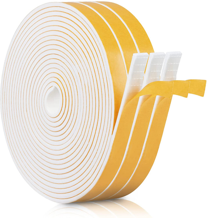 Weather Stripping Door Seal Strip with Self Adhesive Foam Tape Soundproof Door Draft Stopper for Doors Windows and Shower Glass Gaps