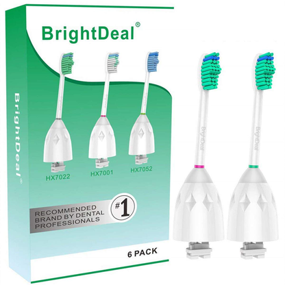 Brightdeal Replacement Brush Heads Compatible with Philips Sonicare Toothbrush Essence Xtreme Elite and Advance HX7022/66, 6-Pack