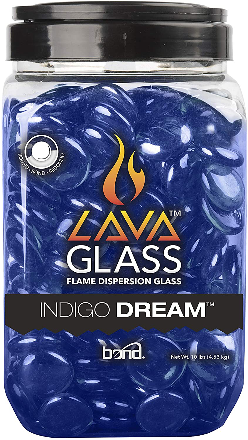 Bond Manufacturing 67984 LavaGlass Round Fire Pit Dispersion Glass, 10 lb, Indigo Dream
