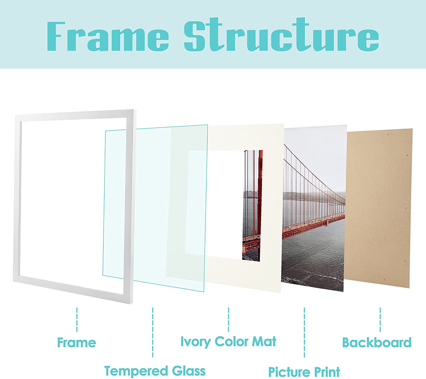Frametory, 11x14 Picture Frame - Made to Display Pictures 8x10 with Mat or 11x14 Without Mat - Wide Molding - Pre-Installed Wall Mounting Hardware (White, 1 Pack)